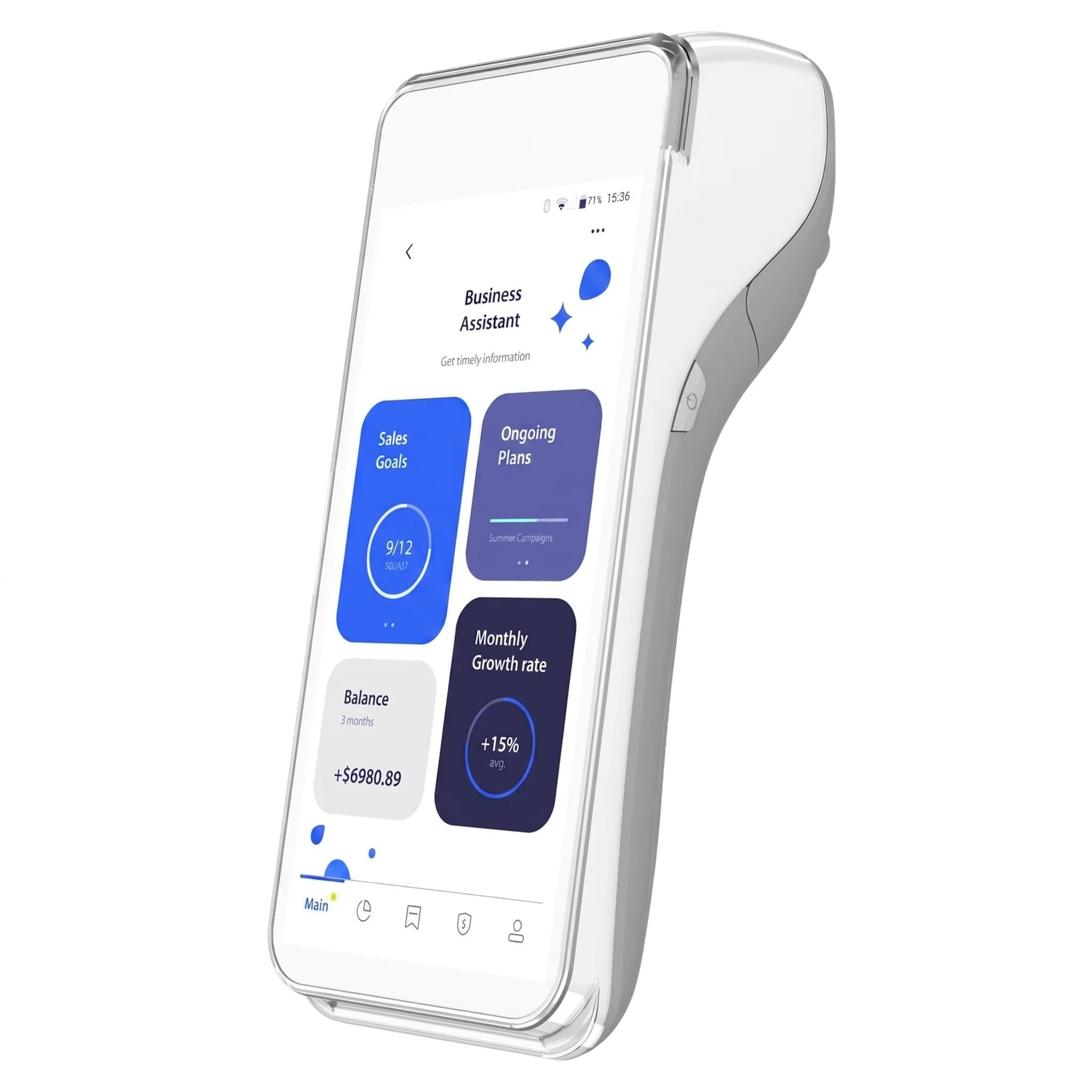 The Partnr payment terminal accepting chip, tap and swipe